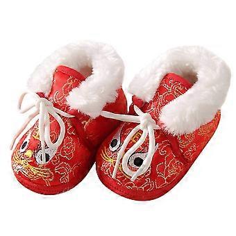 Children Winter Shoes Anti-skidding Sole Red Color Warm and Comcompatible withtable 1Pair