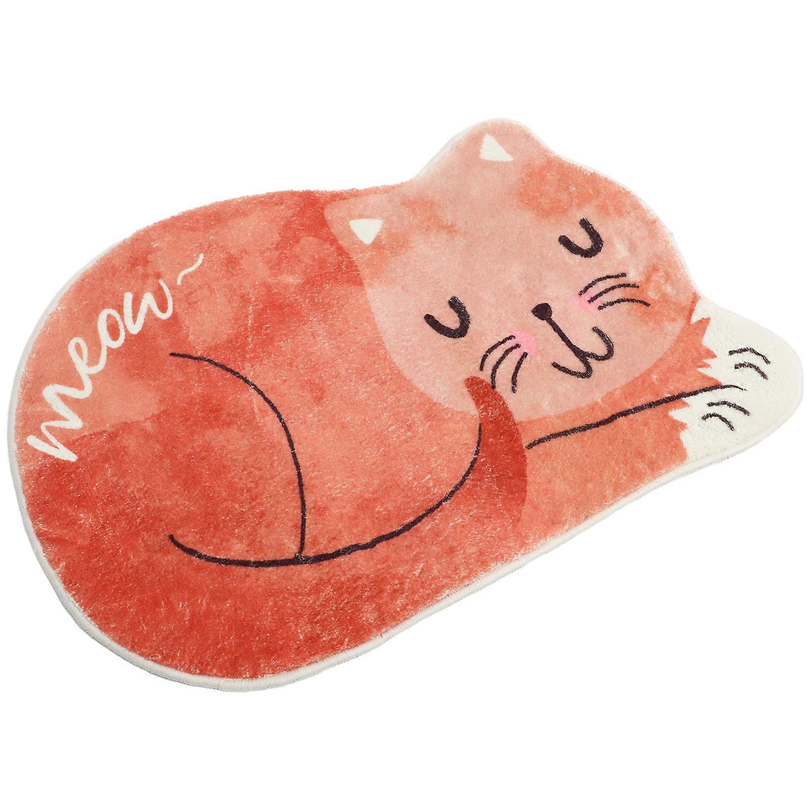 Cartoon Cat Shaped Floor Pad Water Absorption Function Mat