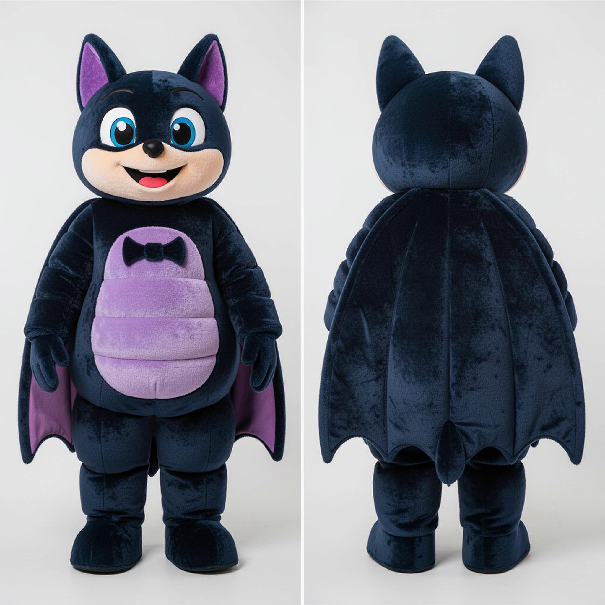 MASTICOT Navy Cartoon Bat Mascot