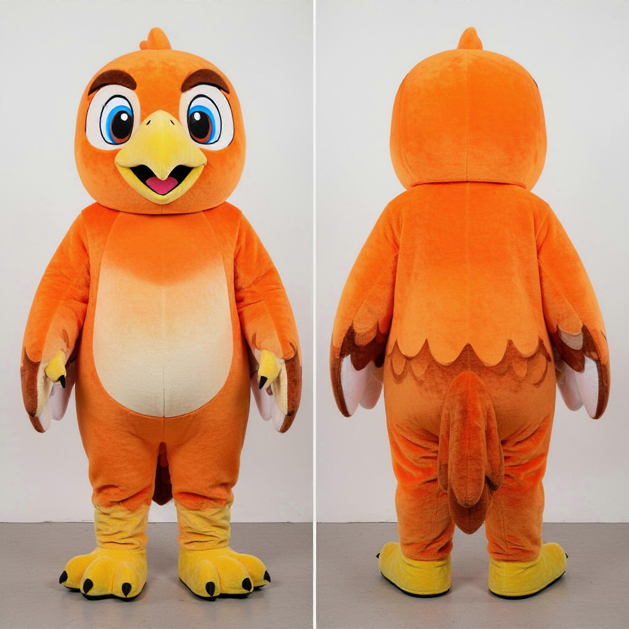 MASTICOT Burnt Orange Cartoon Falcon Mascot