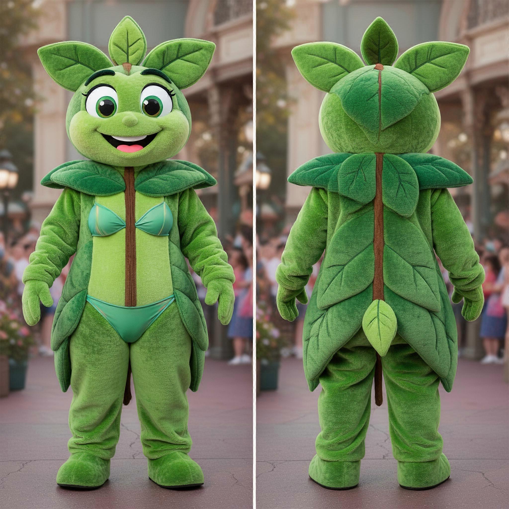 MASTICOT Green Leafy Cartoon Broccoli Mascot