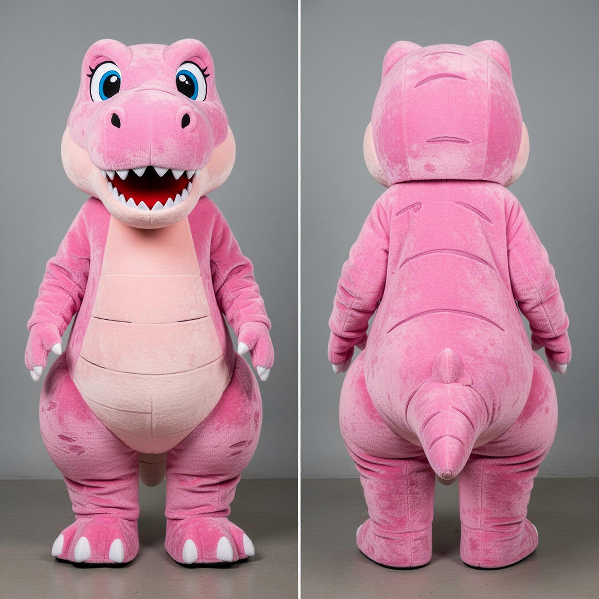 MASTICOT Pink Cartoon T Rex Mascot