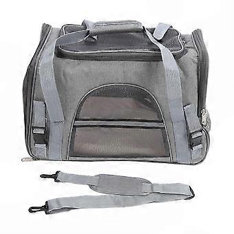 Breathable Mesh Pet Carrier, Collapsible & Portable, Large Capacity for Cats & Dogs, Grey