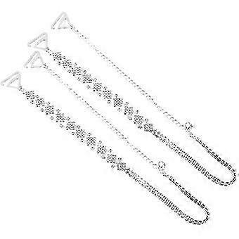 Metalen bh-bandjes met strasssteentjes, vervangende schouderbandjes voor dames (2 stuks)