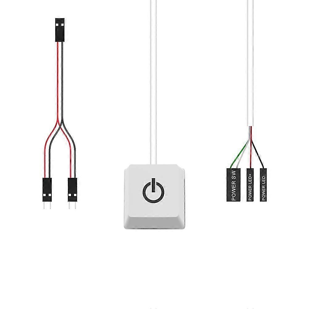 2m Portable Led Lights Computer Desktop Switch Pc External Start On/off Button Extension Cable, Rgb