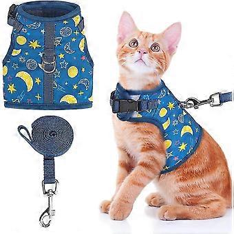 Verstelbaar leren mesh kattentuigje voor wandelen