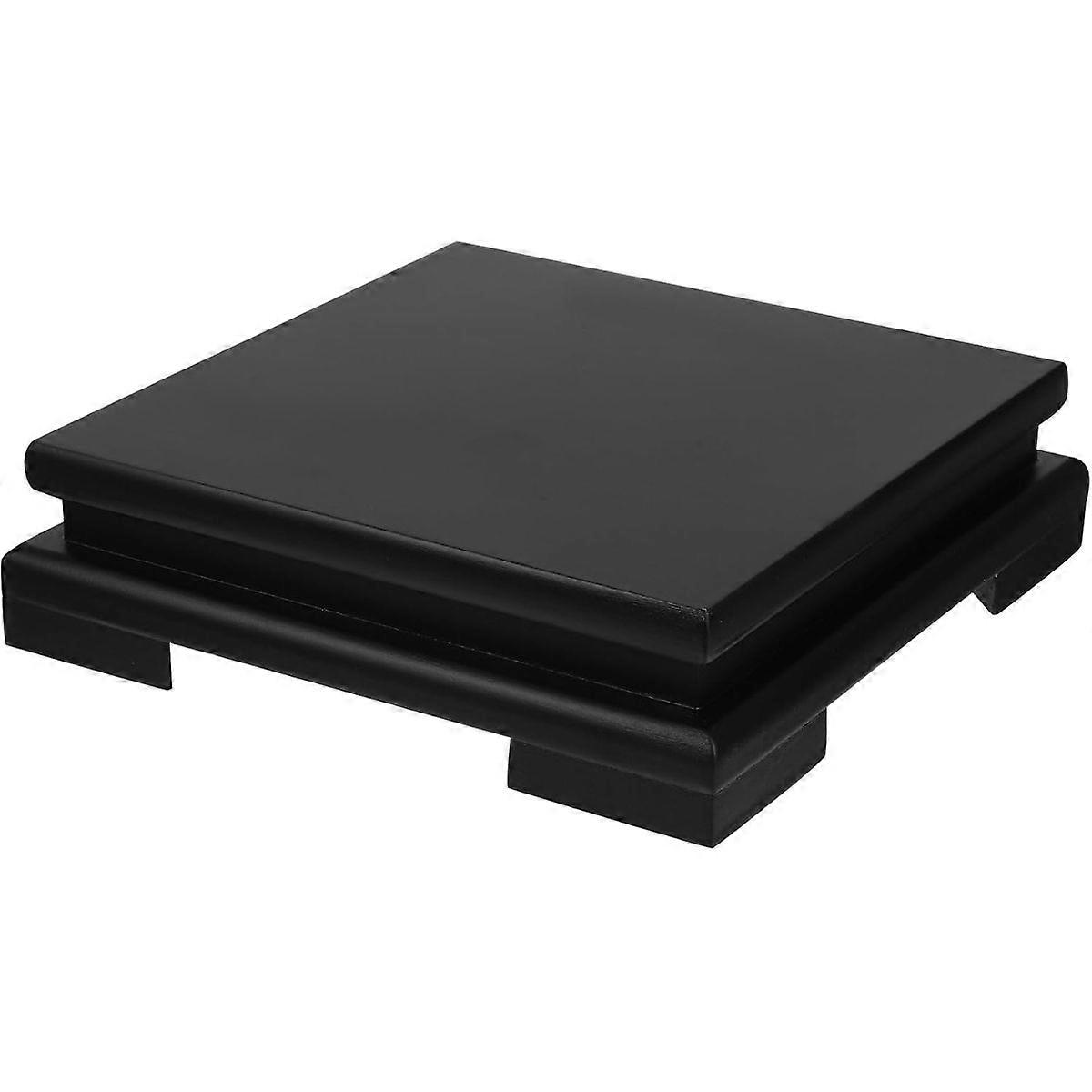 Black Solid Wood Display Base for Flower Pots and Buddha Statues