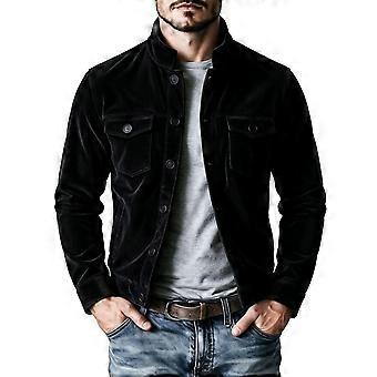 2026 Men's Vintage Corduroy Jacket - Men's Standing Collar Fashion Casual Coat - Fall/Winter Men's Casual Buttoned Shirt