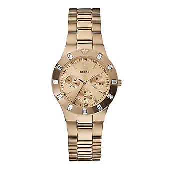 Glisten quartz women's watch with stainless steel bracelet plated in gold W16017L1
