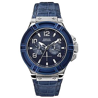 Guess Quartz Analog Man Watch with Cowhide Bracelet W0040G7