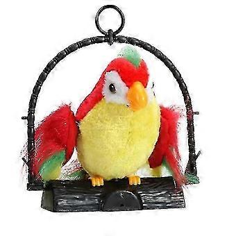 Electric Recording Parrot Toy for Children, Early Educational Toy, Hanging Decoration, Battery-Free Red-Yvan
