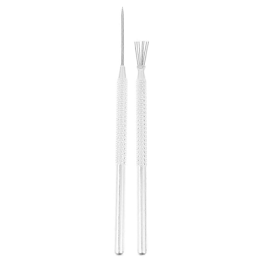 Clay Needle Tools Modeling Detail Tools for DIY Clay Work 2Pcs Silver Needles