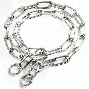 2Pcs Silver Anti-Bite Metal Dog Leash Heavy Duty Pet Traction Rope Chain-SSZFV