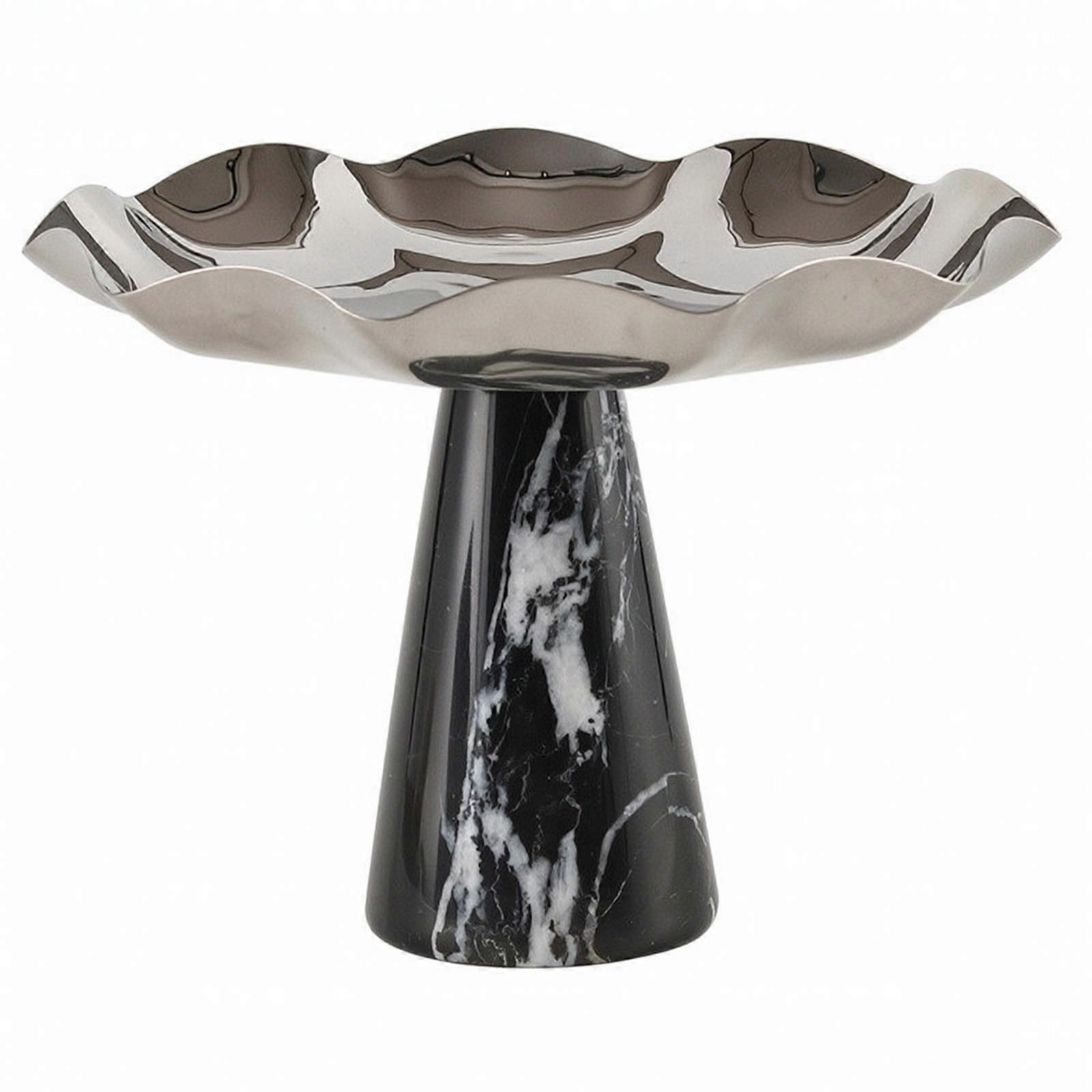 Fruit Bowl with Marble Base Stable Decorative Tray Versatile for Dining Table