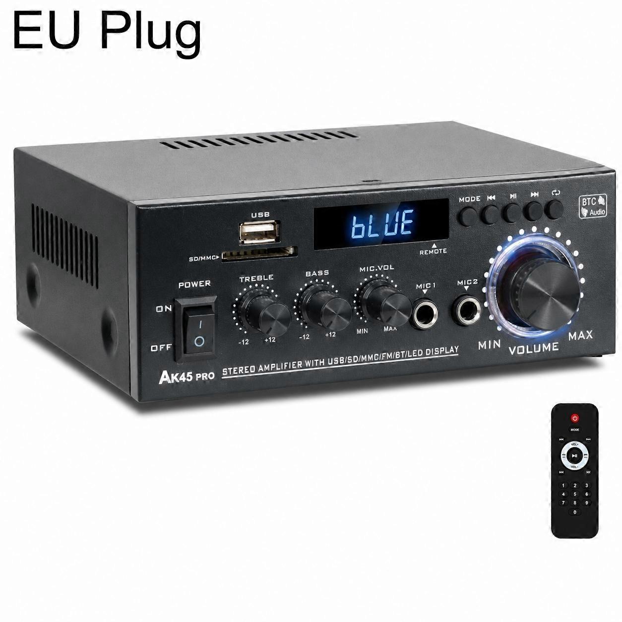 High-Power Stereo Bluetooth Digital Amplifier EU Plug