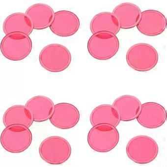 200pcs Bingo Counting Chips for Boards and Wands, Red Plastic Discs with Metal Ring, Lightweight and Portable Game Pieces for Classroom and Outdoor Ga