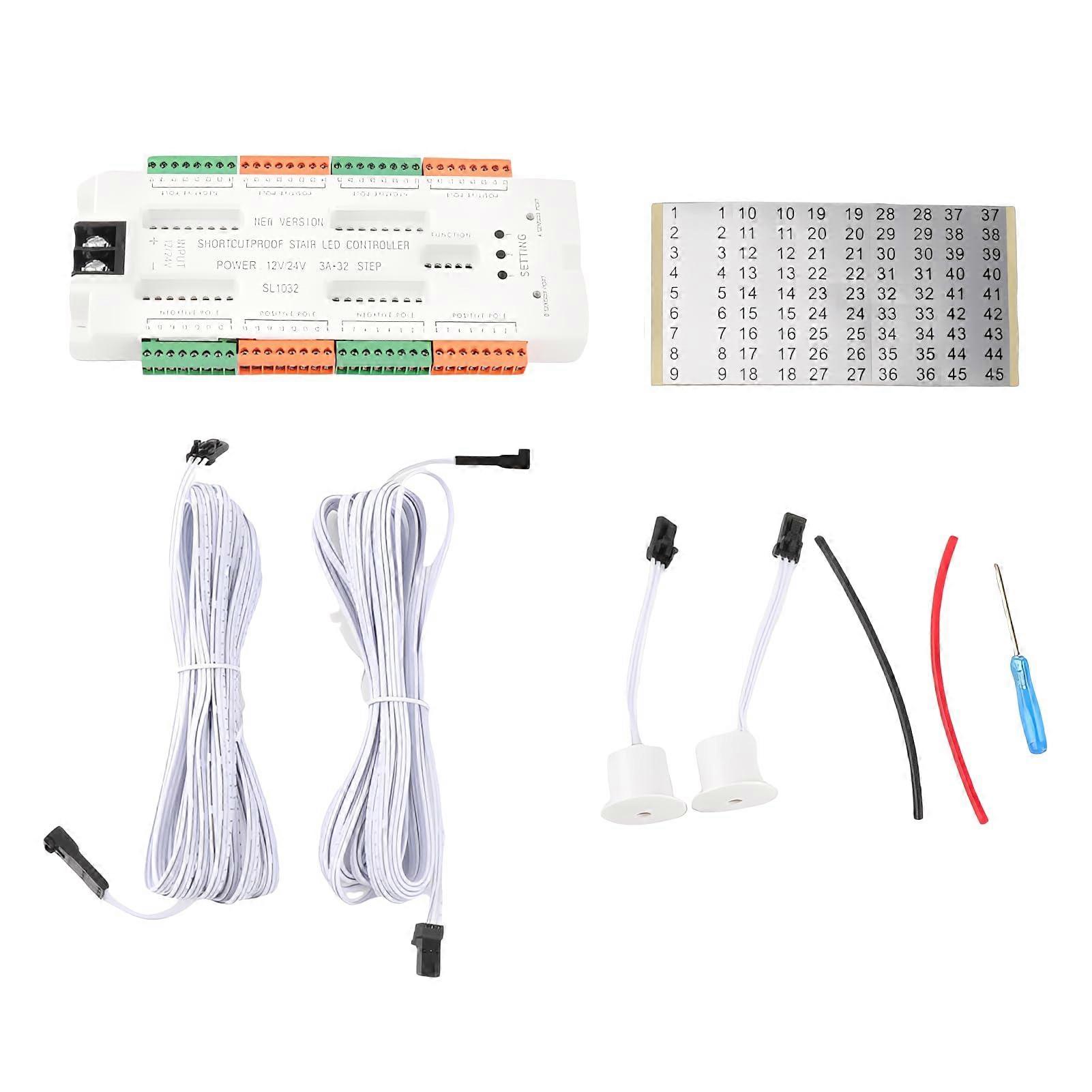 LED-traplichtcontroller, 32-kanaals Bewegingssensor, DC12V-24V