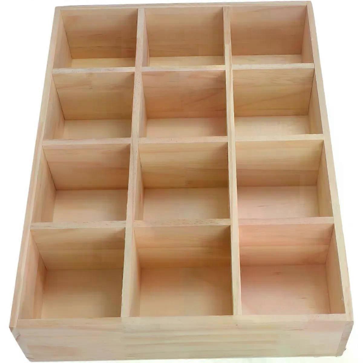 Wall Mounted Trinket Shelf with 12 Compartments for Display