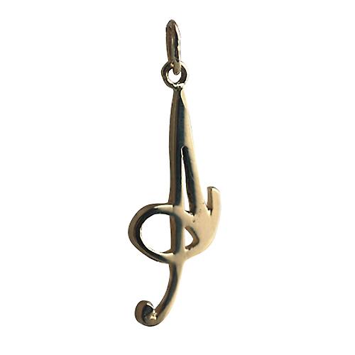 9ct Gold 28x11mm plain Initial A Pendant