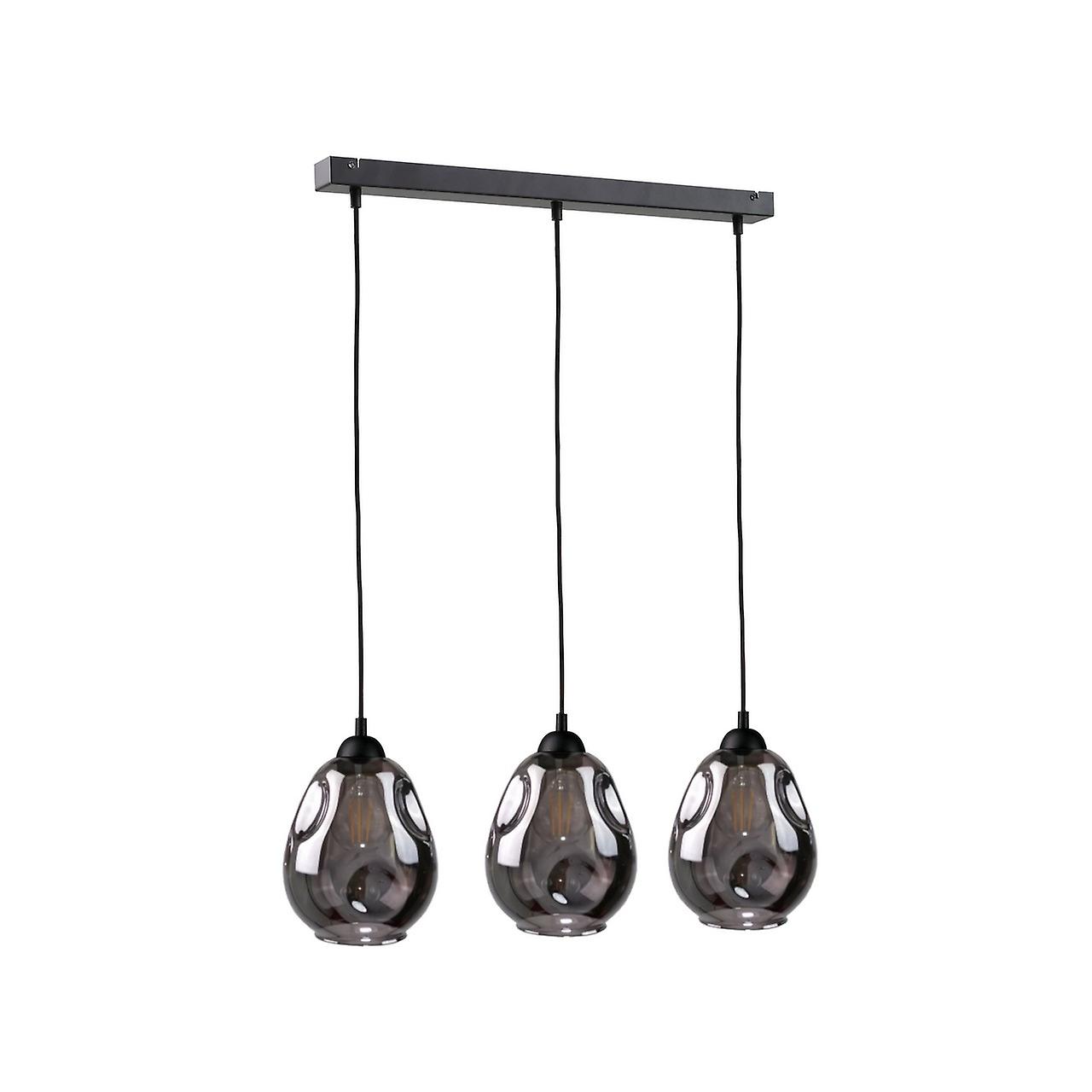 Keter Loki Bar Pendant Ceiling Light Black, 60cm, 3x E27