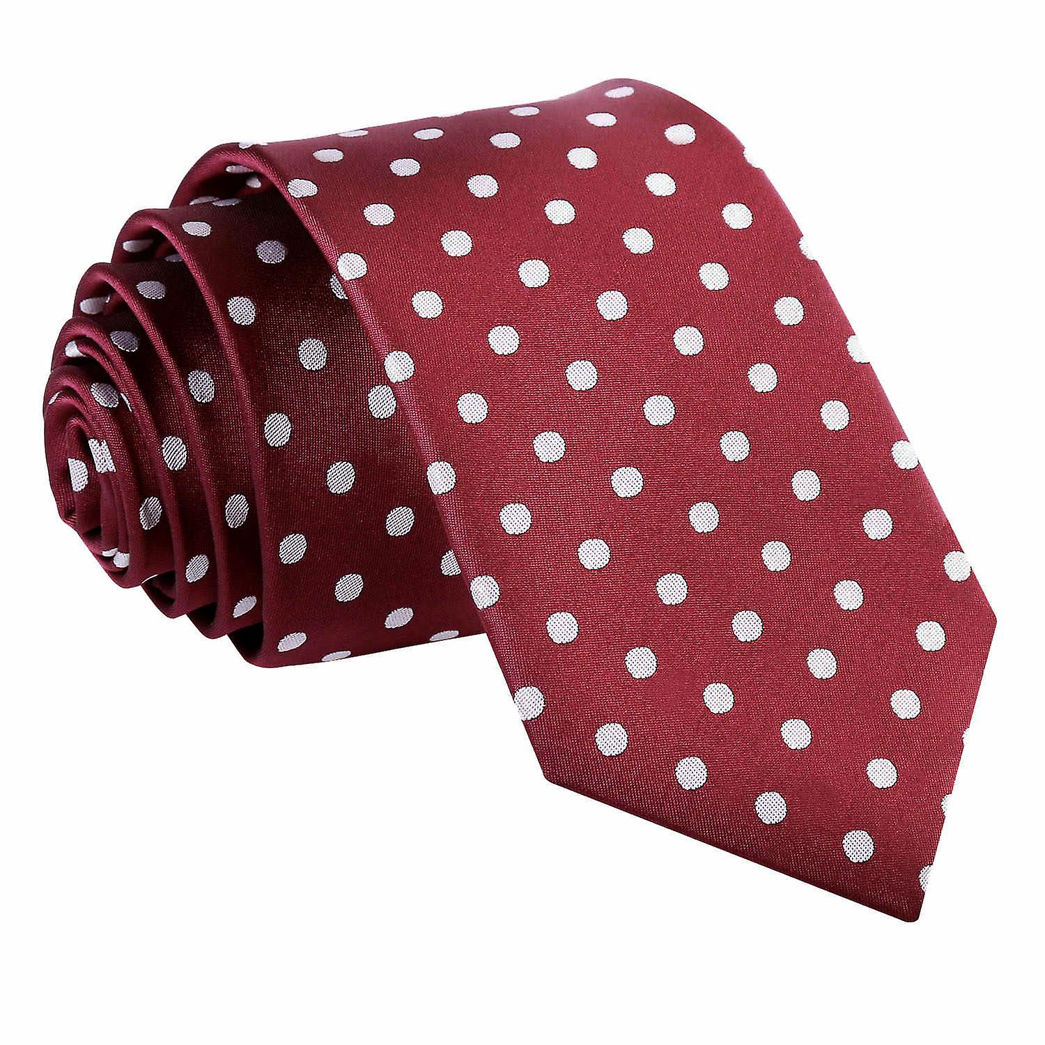 Burgunder Polka Dot Klassisk Slank Slips