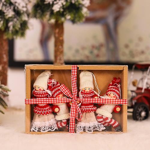 4 ב 1 1 קישוט חג המולד תיבת מתנה תיבת מתנה רטרו ילדה מלאך חג המולד קישוט עץ תליון תליון