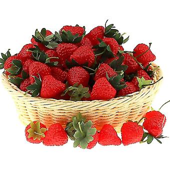 30 Stck knstliche rote erdbeere geflschte kunststoff erdbeeren obst  weihnachtsdekoration hohe qualitt | Fruugo DE