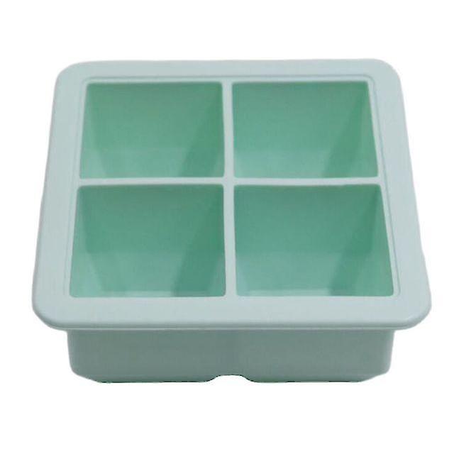 Silicone Ice Box 4 Compartments With Lid Large Ice Cube Mould