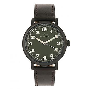 Elevon Felix nahka-Band Watch - musta/tumman ruskea