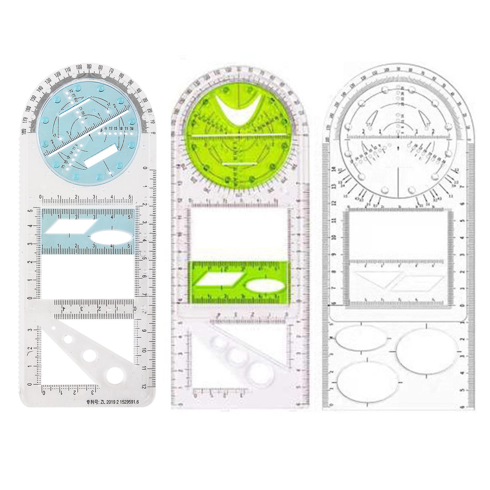 Geometric Rulers 360 Degree Protractor for Primary/Middle/High/School Juniors