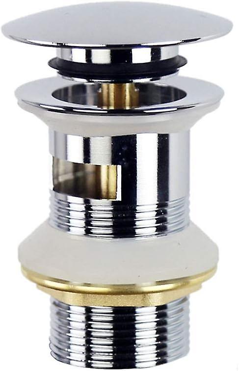 Round chrome click-clack waste with overflow - 1 piece