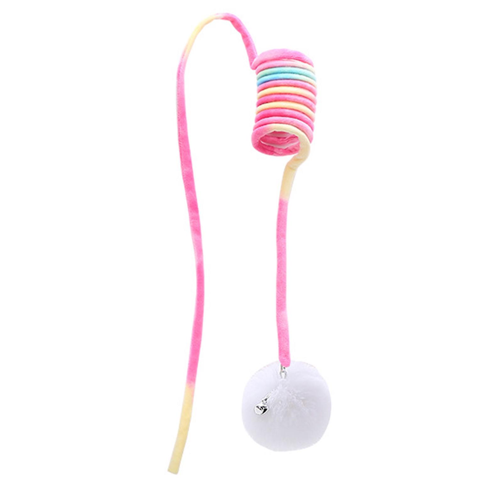 Hanging Spring Plush Ball Cat Toy Cat Self-entertainment Elastic Toy with Bell for Small Large Cat