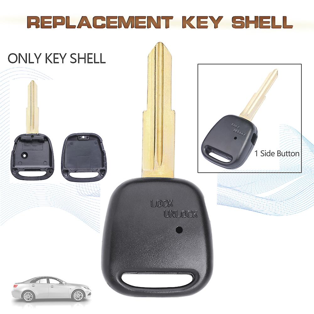1 Side Button Replacement  Remote Key Shell Case Fob For Old Toyota With Groove On Left Blade Uncut