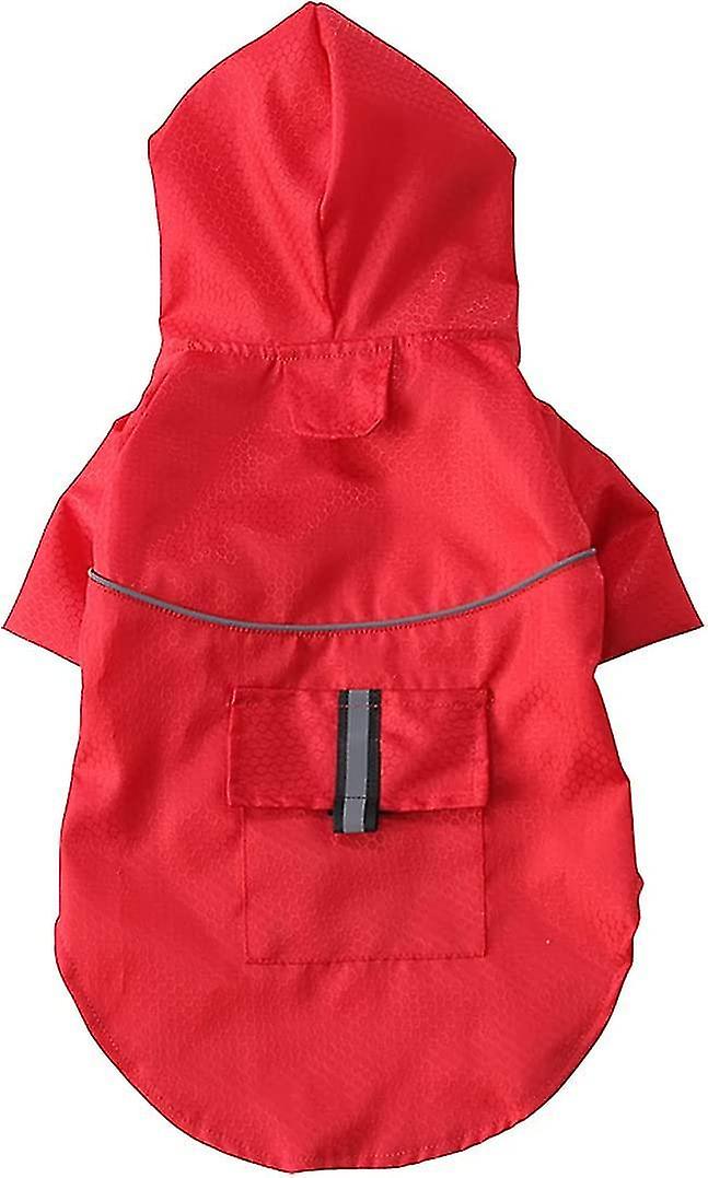 Hooded Dog Rain Coat, Lightweight Pet Rain Jacket Dog Rain Poncho With Reflective Strip For Small Me