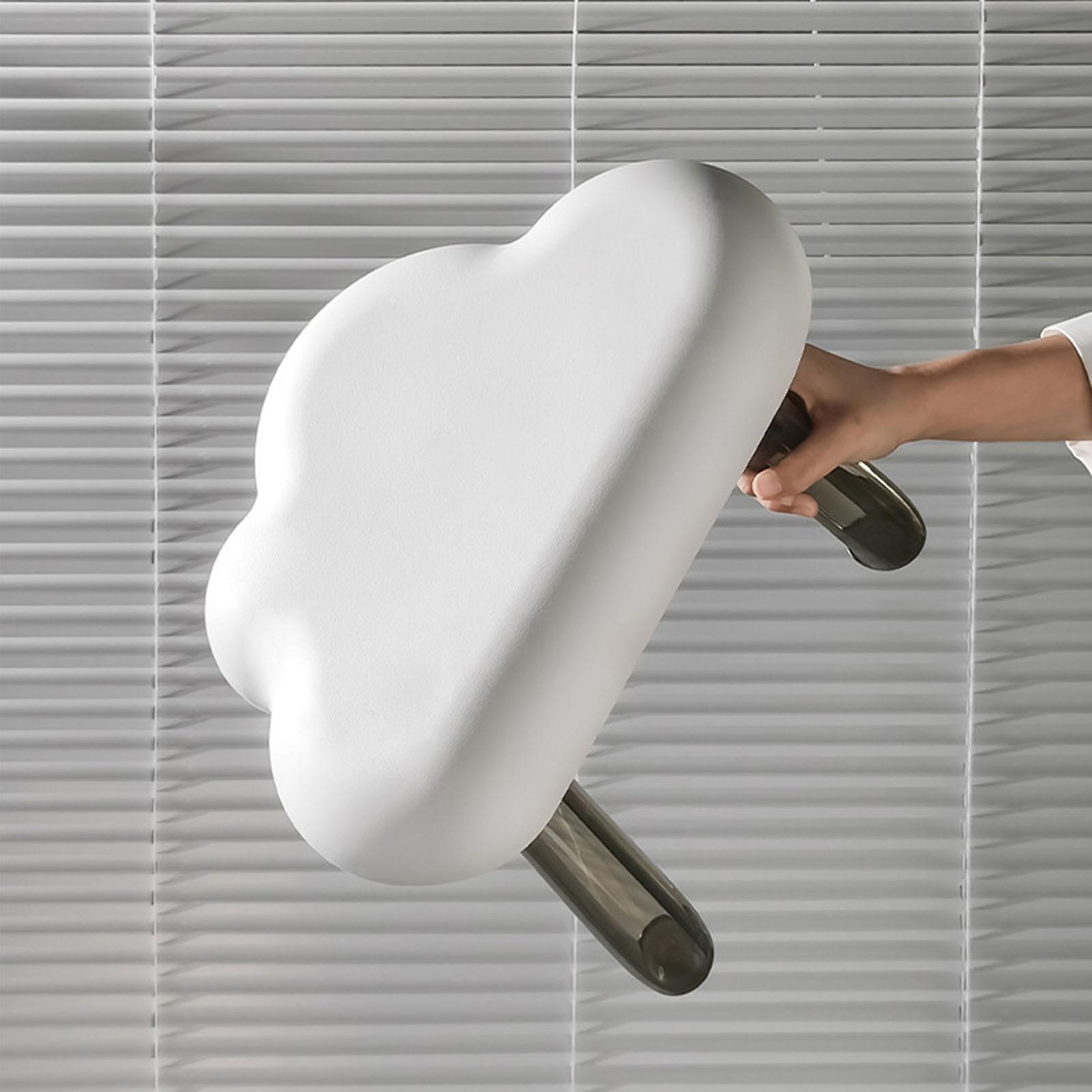 Cloud Shape Kids Stool Transparent Legs White Plastic 933g