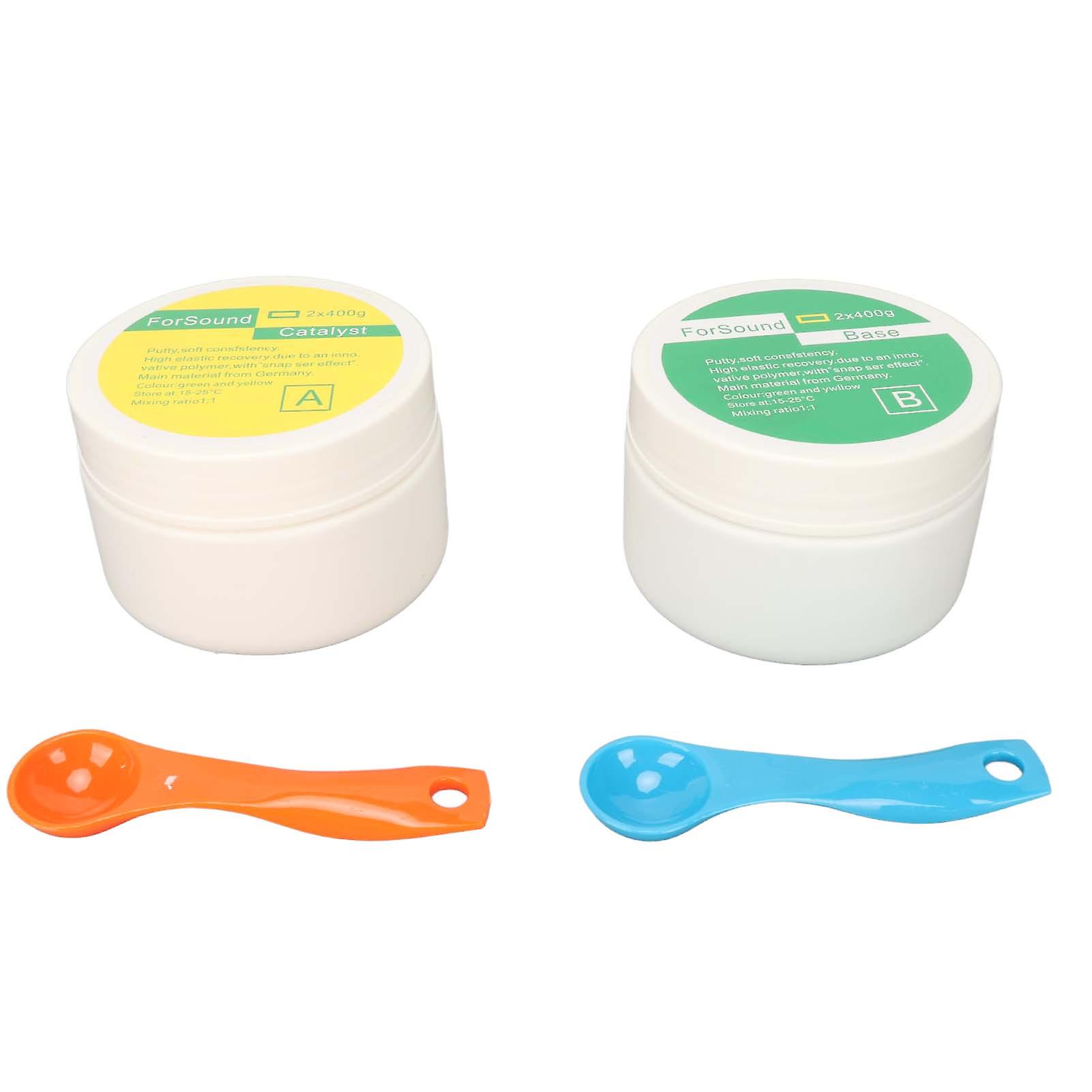 2pcs 400g Ear Impression Putty Silicone Mold Material High Elastic Soft Custom Ear Molding Putty with Spoons for Accurate Ear Casting