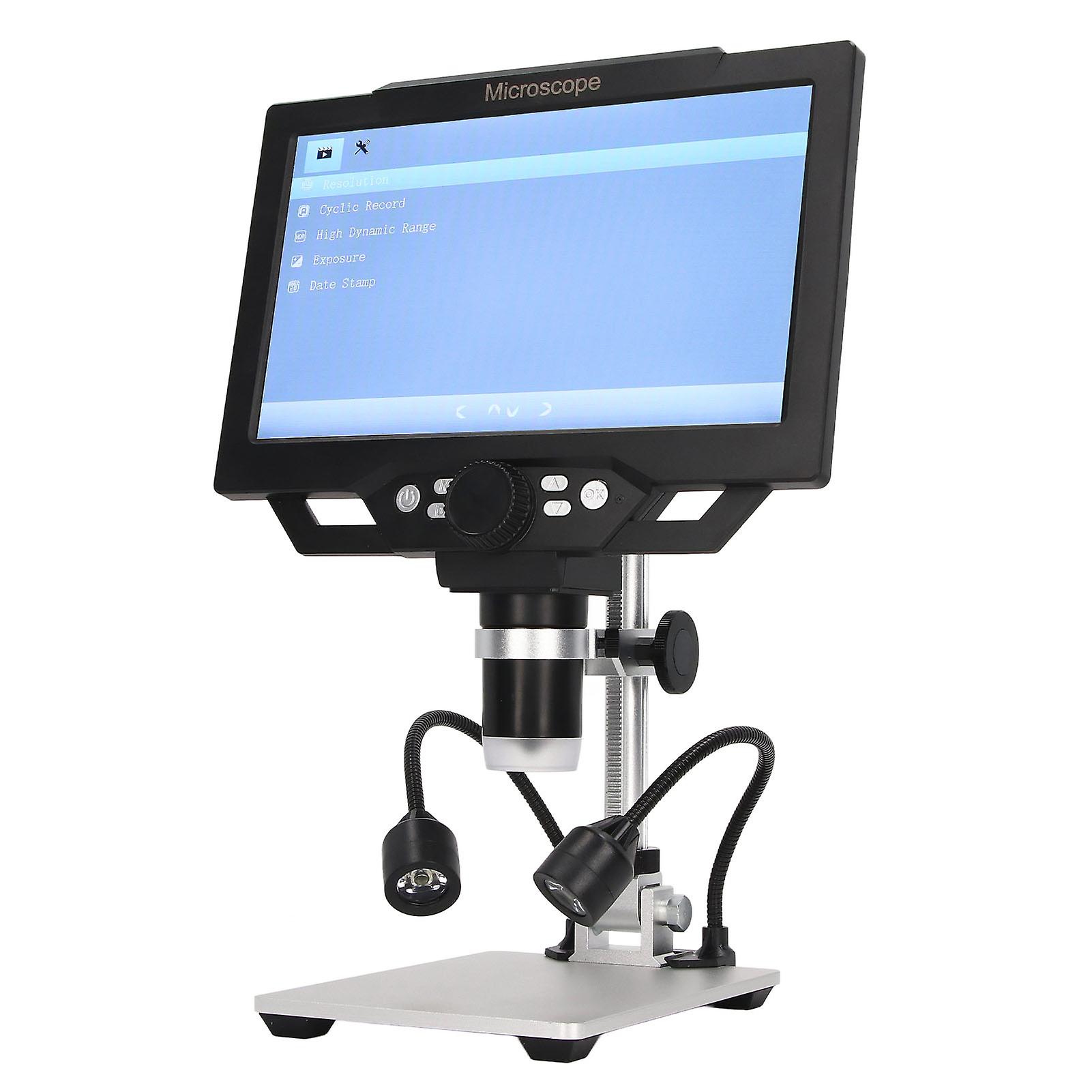 Digital Microscope 12MP 1600X Magnification 9inch Large Screen HD Electron Microscope with LED Fill Light 100‑240V US Plug 