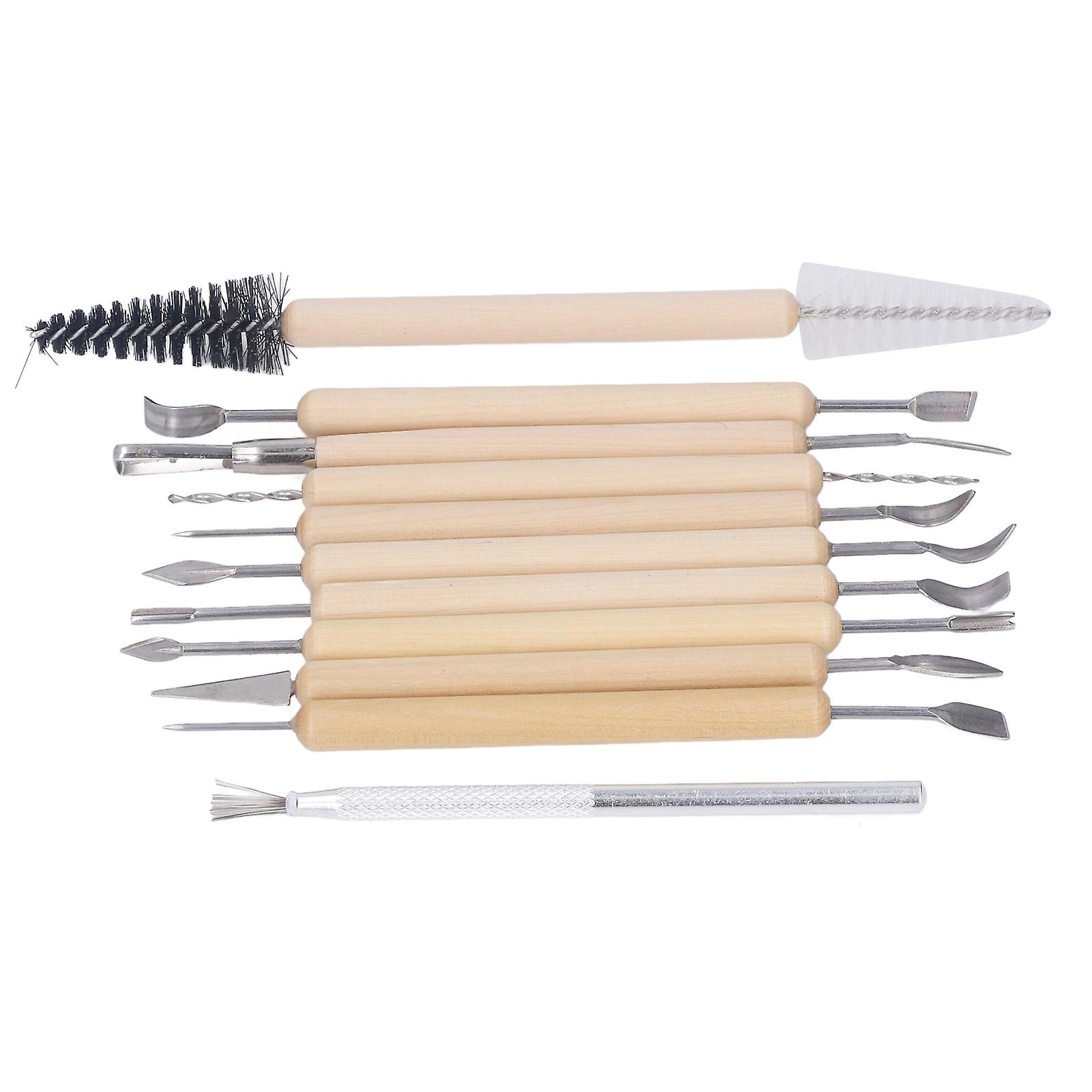 11Pcs Clay Sculpting Tool Set Robust Comfortable Hand Feeling Pottery Carving Tools for Workshop