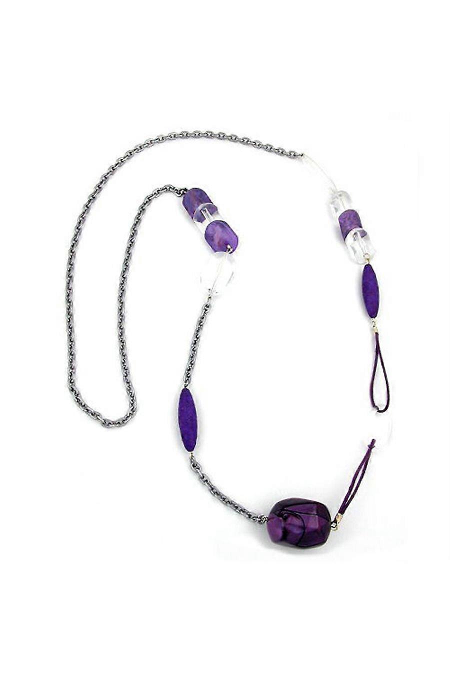 Necklace Cord & Anchor Lilac 90cm - Gl06063