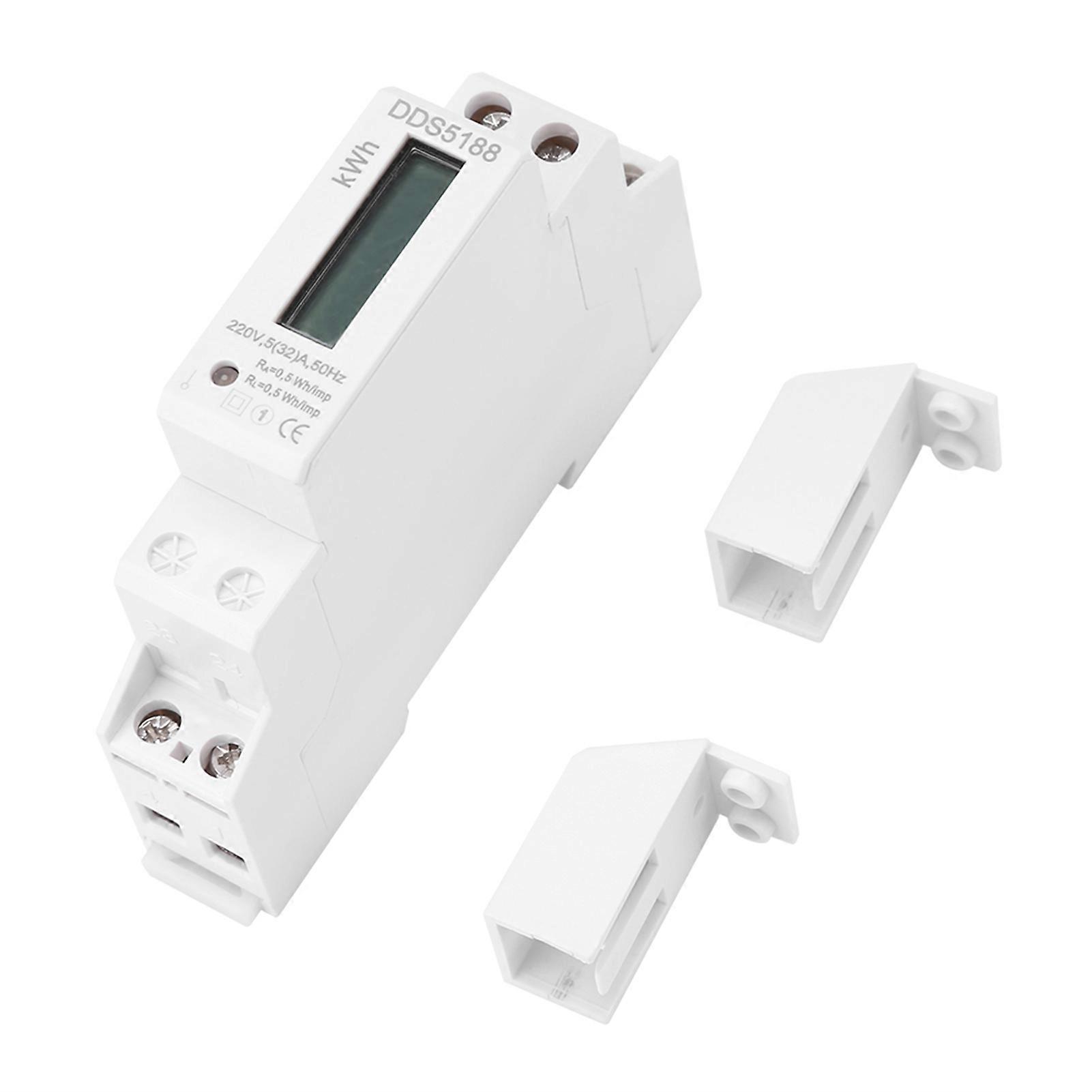 Digital LCD Single Phase Din Rail Electric Meter 5-32A Electronic KWh Energy Consumption Meter for Home and Industrial Use