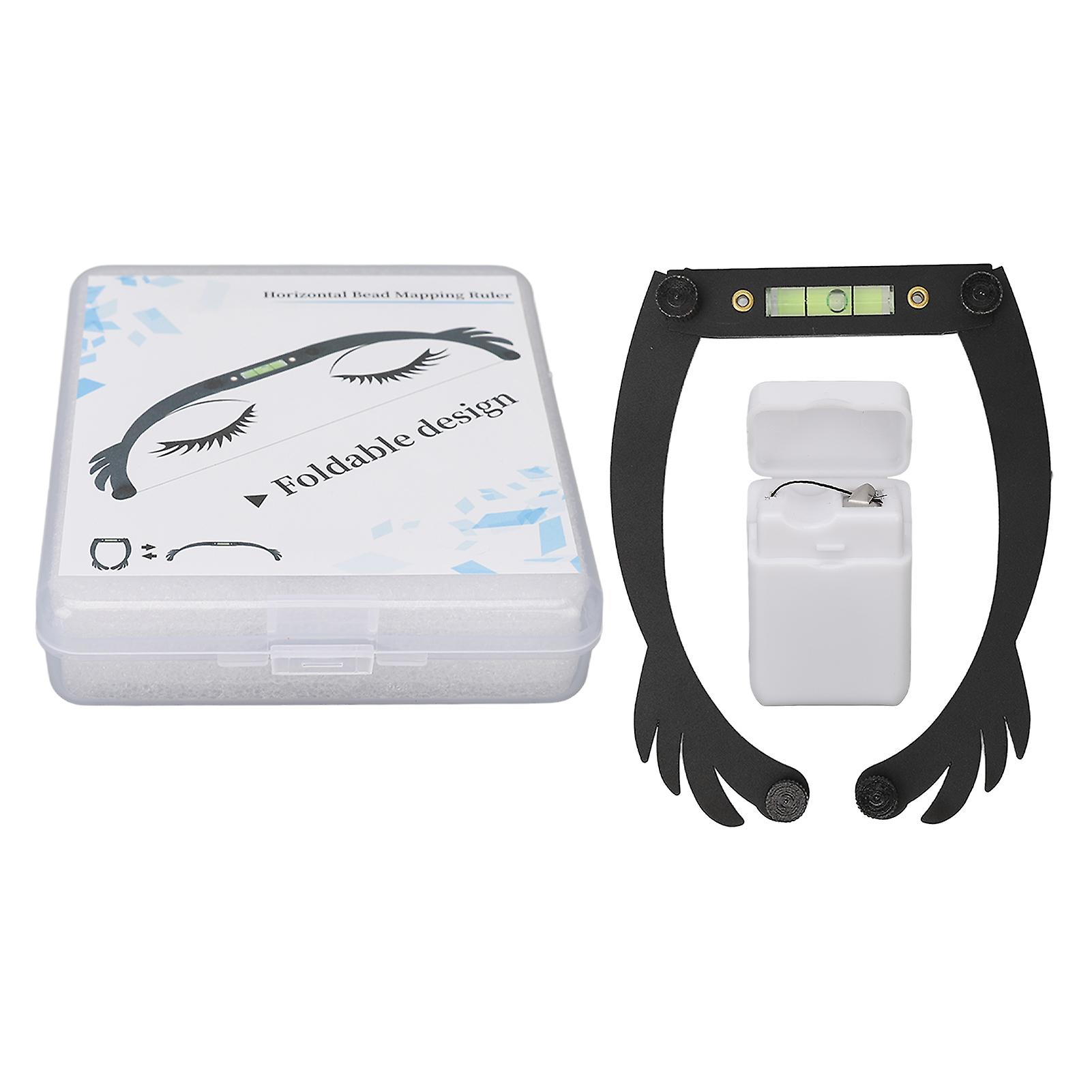 Eyebrow Bow Mapper Foldable Tattoo Ruler Reusable String Guide for Precise Brow Shaping and Symmetry Black