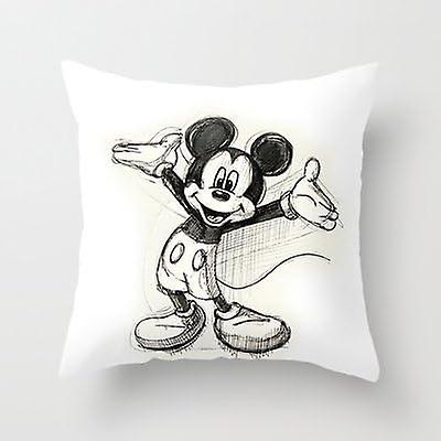 Cotton Decorative Throw Pillow Case Cushion Cover Mickey Mouse (45cmx45cm) -pl5693