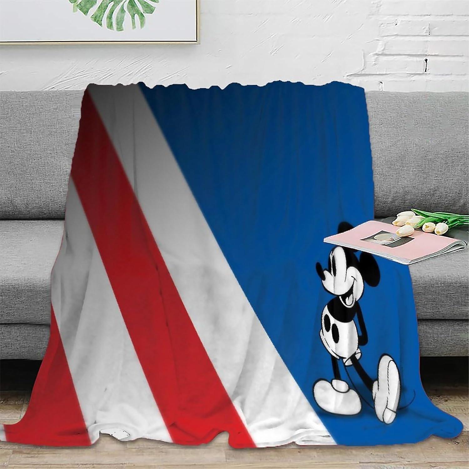 SHAARI 3D Mickey Mouse Flannel Throw Blanket,Winter Warm Sofa Bed Cartoon Mouse Throw Blankets Picnic Blanket Throw Over Soft Plush Garden Cosy Chair