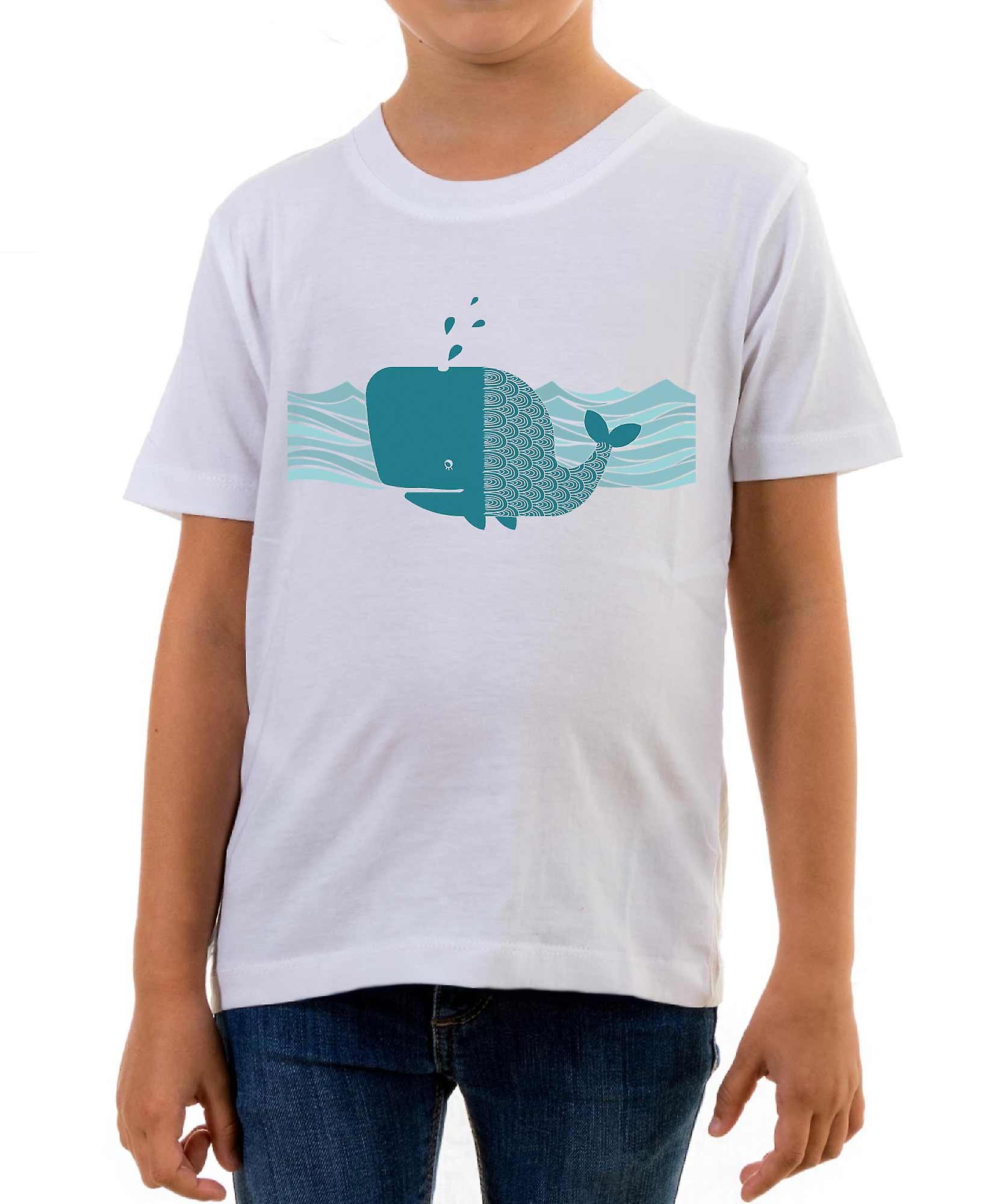 リアリティグリッチアーティスティックホエールキッズTシャツ