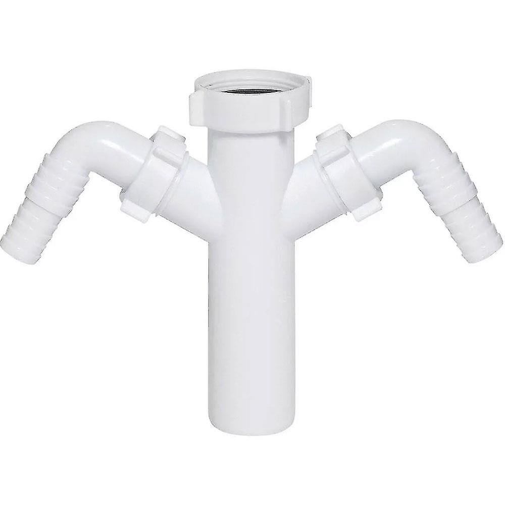 Drain Waste Trap Pipe Connector 1 1/2" BSP x 40mm with Double Dishwasher Input