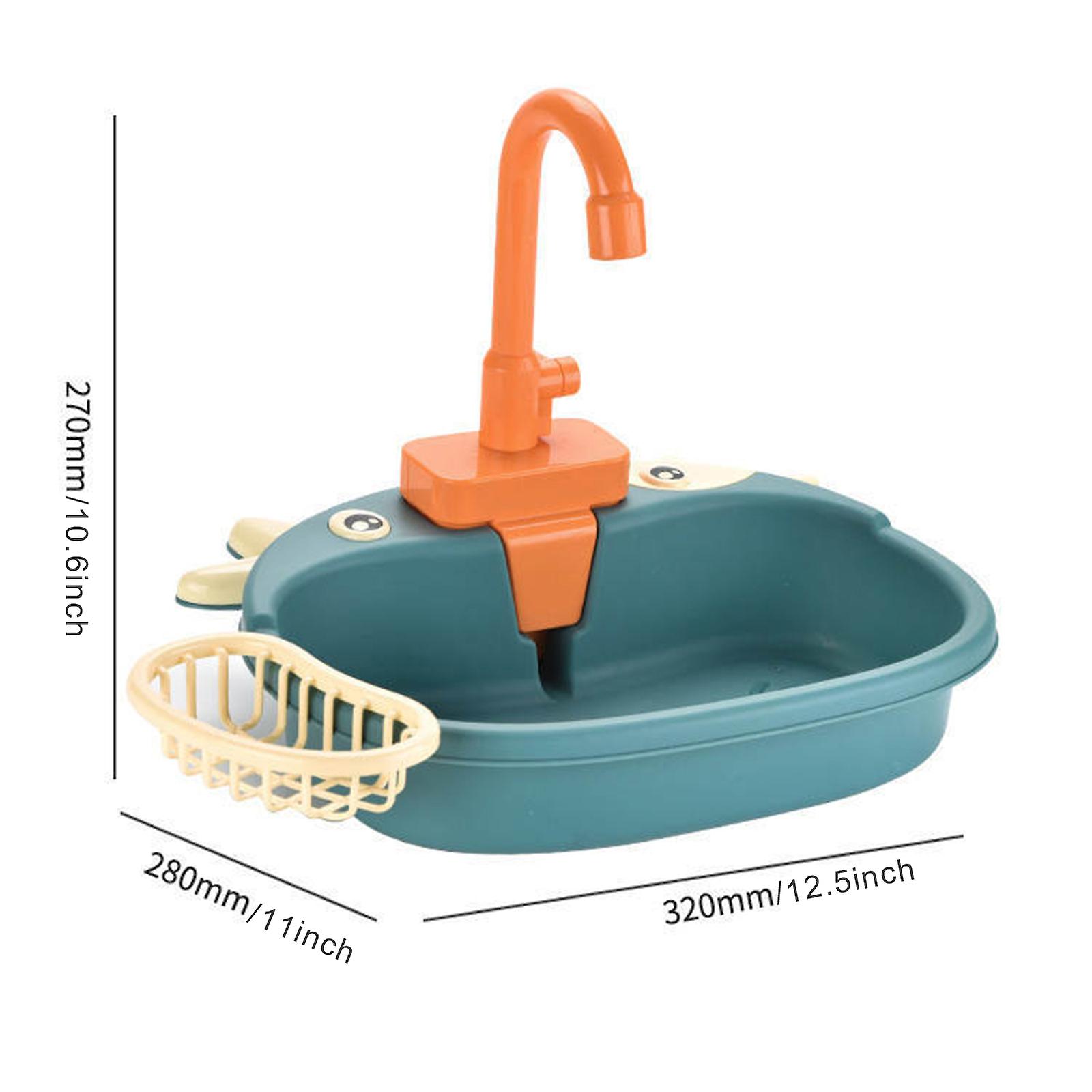 子供用キッチン玩具セットキッズシミュレーションプレイシンクと果物&食器玩具流水用電動サイクルシステム
