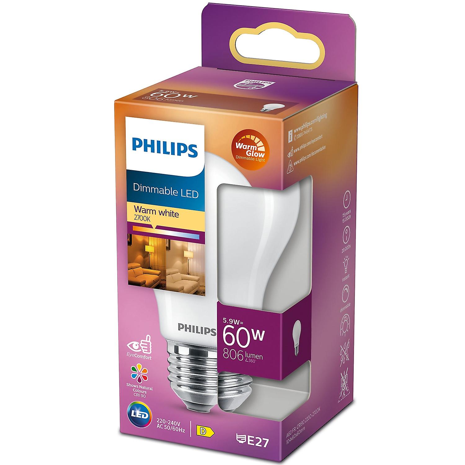 LED E27 Normal 60W Frost Dimmable WarmGl 806lm