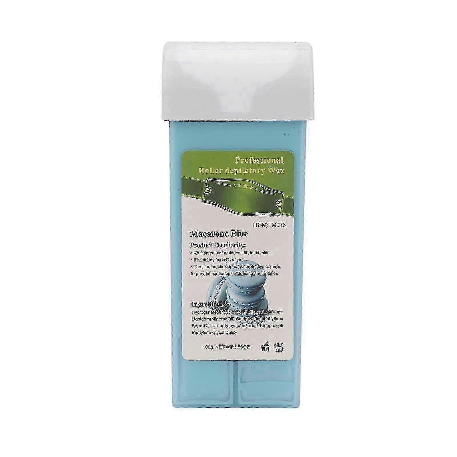 Depilatory Wax Roller Refill Home Salon Hair Removal Roll On Wax Cartridge for Armpit Legs 3.5oz Macaron Blue