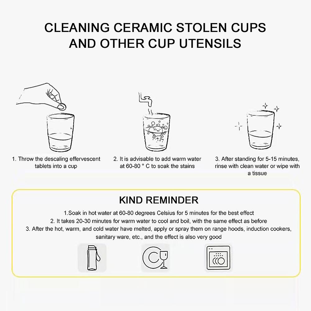 Descaling Cleaning Tablets for Coffee Makers Water Bottles Multipurpose Home Descaling Tool for Kitchen
