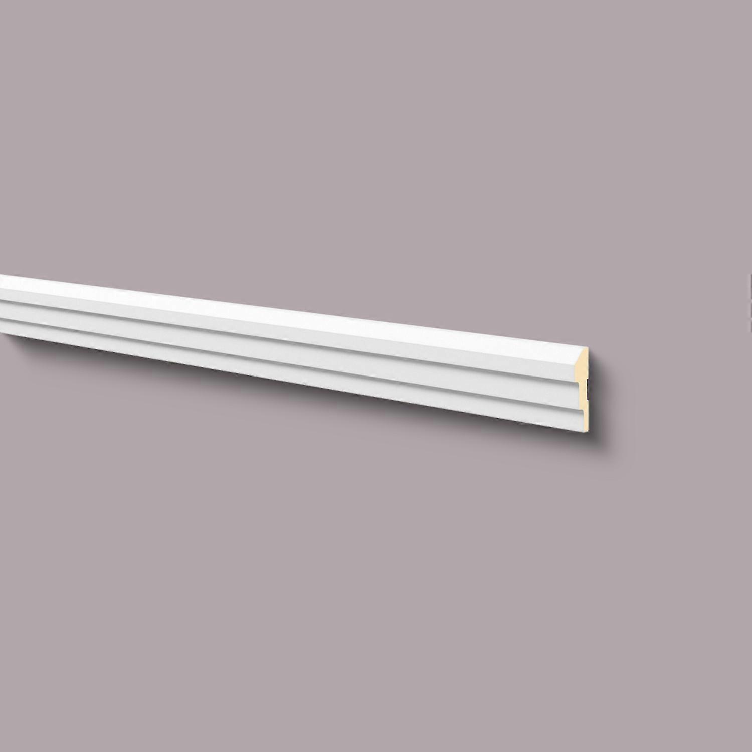 NMC 1 x indfatning MA2 DOMOSTYL 200 cm x 1,8 cm x 7 cm hvid polyuretan stivt skum forgrundet lys, robust, ekstremt formnøjagtig